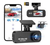 SAVUSCAM Dash Cam 4K + 1080P, WiFi Dash Cam Front and Rear, 64GB SD Card Included, Dual Car Camera Dashcam with Night Vision, WDR, 170° Wide Angle, G-Sensor, App Control, Loop Recording