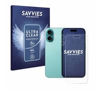 Savvies 18 Pack Screen Protector compatible with Apple iPhone 16 (Front+Camera) Protection Film Clear