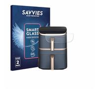 Savvies 2 Pack Tempered Glass Film compatible with Cosori Turbo Tower Pro 9H Screen Protector, Glass-Foil, Clear, Armor Protection Film