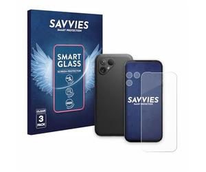 Savvies 3 Pack Tempered Glass Film compatible with Fairphone 5 (Front+Camera) 9H Screen Protector, Glass-Foil, HD-Clear, Armor Protection Film