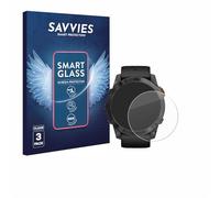 Savvies 3 Pack Tempered Glass Film compatible with Garmin Fenix 7X Pro Solar (51 mm) 9H Screen Protector, Glass-Foil, HD-Clear, Armor Protection Film