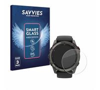 Savvies 3 Pack Tempered Glass Film compatible with Garmin Fenix 8 Pro MicroLED (51 mm) 9H Screen Protector, Glass-Foil, HD-Clear, Bubble-Free, Anti-Fingerprint, Anti-Scratch, Armor Protection Film