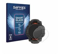 Savvies 3 Pack Tempered Glass Film compatible with Garmin Instinct 3 Solar (45 mm) 9H Screen Protector, Glass-Foil, HD-Clear, Bubble-Free, Anti-Fingerprint, Anti-Scratch, Armor Protection Film