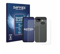 Savvies 3 Pack Tempered Glass Film compatible with Google Pixel 10a (Front+Back) 9H Screen Protector, Glass-Foil, HD-Clear, Armor Protection Film