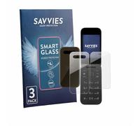 Savvies 3 Pack Tempered Glass Film compatible with HMD 2660 Flip 4G (Front+Back) 9H Screen Protector, HD-Clear, Bubble-Free, Anti-Scratch
