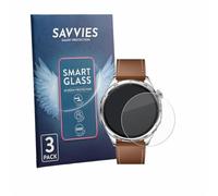 Savvies 3 Pack Tempered Glass Film compatible with Honor Watch 6 9H Screen Protector, HD-Clear, Bubble-Free, Anti-Fingerprint, Anti-Scratch, Armor