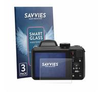 Savvies 3 Pack Tempered Glass Film compatible with Kodak Pixpro AZ425 9H Screen Protector, HD-Clear, Bubble-Free, Anti-Fingerprint, Anti-Scratch
