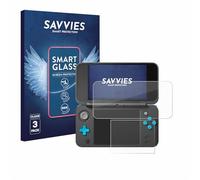 Savvies 3 Pack Tempered Glass Film compatible with New Nintendo 2DS XL 9H Screen Protector, Glass-Foil, HD-Clear, Bubble-Free, Anti-Fingerprint, Anti-Scratch, Armor Protection Film