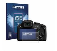 Savvies 3 Pack Tempered Glass Film compatible with Panasonic Lumix DC-FZ82 / FZ82D 9H Screen Protector, Glass-Foil, Clear, Armor Protection Film