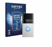 Savvies 3 Pack Tempered Glass Film compatible with Ring Video Doorbell 4 / Doorbell 3 9H Screen Protector, Glass-Foil, HD-Clear, Bubble-Free, Anti-Fingerprint, Anti-Scratch, Armor Protection Film