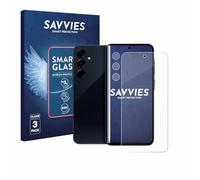 Savvies 3 Pack Tempered Glass Film compatible with Samsung Galaxy A35 5G (Front+Camera) 9H Screen Protector, Glass-Foil, HD-Clear, Bubble-Free, Anti-Fingerprint, Anti-Scratch, Armor Protection Film