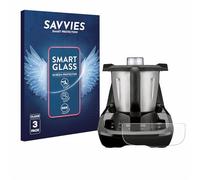 Savvies 3 Pack Tempered Glass Film compatible with SilverCrest Monsieur Cuisine compact 9H Screen Protector, Glass-Foil, HD-Clear, Armor Protection Film