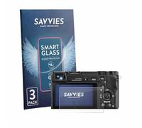 Savvies 3 Pack Tempered Glass Film compatible with Sony Alpha 5000/6000 / 6400 9H Screen Protector, HD-Clear, Bubble-Free, Anti-Scratch