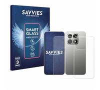 Savvies 3 Pack Tempered Glass Film compatible with Xiaomi 15T (Front+Back) 9H Screen Protector, Glass-Foil, HD-Clear, Armor Protection Film