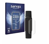 Savvies 4 Pack Full-Screen Protection Film compatible with Fitbit Luxe Full Cover Screen Protector 3D Curved [Edge to Edge, Scratch Proof]