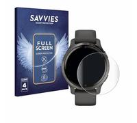 Savvies 4 Pack Full-Screen Protection Film compatible with Garmin Venu 2S Full Cover Screen Protector 3D Curved [Edge to Edge, Scratch Proof]