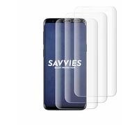 Savvies 4 Pack Full-Screen Protection Film compatible with Samsung Galaxy S9 Full Cover Screen Protector 3D Curved [Edge to Edge, Scratch Proof]
