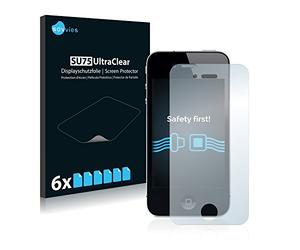 Savvies 6 Pack Screen Protector compatible with Apple iPhone 4 / 4S Protection Film Clear