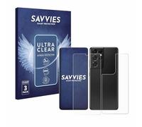 Savvies 6 Pack Screen Protector compatible with Samsung Galaxy S21 Ultra 5G (Front+Back) Protection Film Clear