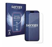 Savvies Armoured Glass compatible with Apple iPhone 15/15 Pro (3 Pack) Tempered Glass Screen Protector [Shockproof, 9H Ultra Hard]