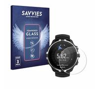 Savvies Armoured Glass compatible with Suunto Spartan Sport Wrist HR Baro Stealth (3 Pack) Tempered Glass Screen Protector [Shockproof, 9H Ultra Hard]