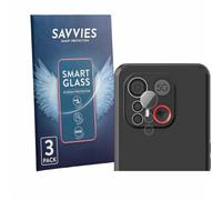 Savvies Glass Film compatible with Emporia ME.6 | (ONLY Camera Lens) 3 Pack Clear Screen Protection Made in Germany Glass-Film 9H Scratch Resistant High Clarity Hybrid Glass