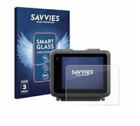 Savvies Glass Film compatible with GoPro Lit Hero | 3 Pack Clear Screen Protection Made in Germany Glass-Film 9H Scratch Resistant High Clarity Hybrid Glass