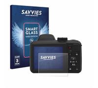 Savvies Glass Film compatible with Kodak Pixpro AZ405 | 3 Pack Clear Screen Protection Made in Germany Glass-Film 9H Scratch Resistant High Clarity Hybrid Glass