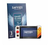Savvies Glass Film compatible with My Arcade Atari Gamestation Go Portable | 3 Pack Clear Screen Protection Made in Germany Glass-Film 9H Scratch Resistant High Clarity Hybrid Glass