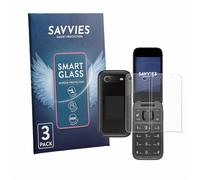 Savvies Glass Film compatible with Nokia 2660 Flip | (Front+Back) 3 Pack Clear Screen Protection Made in Germany Glass-Film 9H Scratch Resistant High Clarity Hybrid Glass