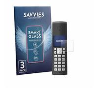 Savvies Glass Film compatible with Panasonic KX-TGK220 | 3 Pack Clear Screen Protection Made in Germany Glass-Film 9H Scratch Resistant High Clarity Hybrid Glass
