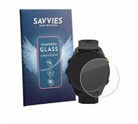 Savvies Glass Srceen Protector compatible with Garmin Forerunner 70 | Clear Screen Protection Made in Germany Tempered Glass 9H Protection Film Anti-Scratch Bubble-Free