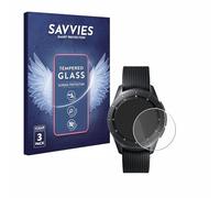 Savvies Glass Srceen Protector compatible with Samsung Galaxy Watch (42 mm) | 3 Pack Clear Screen Protection Made in Germany Tempered Glass 9H Protection Film Anti-Scratch Bubble-Free