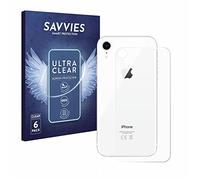 Savvies Protection Film compatible with Apple iPhone XR | (Back) 6 Pack Clear Screen Protection Made in Germany Anti-Scratch Transparent Foil