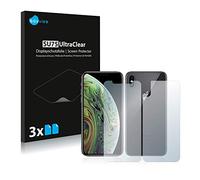 Savvies Protection Film compatible with Apple iPhone Xs | (Front+Back) 6 Pack Clear Screen Protection Made in Germany Anti-Scratch Transparent Foil