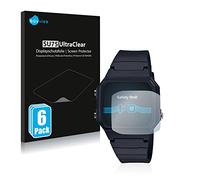 Savvies Protection Film compatible with Casio Unisex A168WA-1YES | 6 Pack Clear Screen Protection Made in Germany Anti-Scratch Transparent Foil