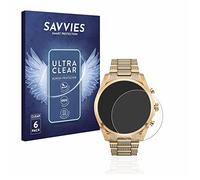Savvies Protection Film compatible with Michael Kors Access Gen 6 Bradshaw | 6 Pack Clear Screen Protection Made in Germany Anti-Scratch Transparent Foil