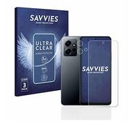 Savvies Protection Film compatible with Xiaomi Redmi Note 12 4G | (Front+Camera) 6 Pack Clear Screen Protection Made in Germany Anti-Scratch Transparent Foil