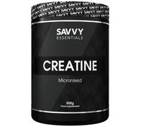 Savvy Essentials | 100% Pure Micronized Creatine Monohydrate for Endurance, Strength & Muscle Growth | 500g (100 Servings)