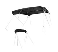 SavvyCraft 4 Bow Bimini Top Replacement Cover 10 Feet Long, Durable Marine Grade Canvas Sun Shade Boat Canopy, Easy Install Zipper Sleeves, 4 Bow 120 inches Long, 97-103 inches Wide, Black Color