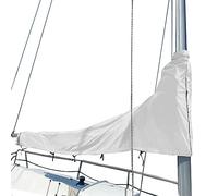 SavvyCraft Waterproof Mainsail Boom Cover, Heavy Duty 600D Sailboat Mainsail Cover UV Protection Weather-Resistant, Boom Length 10'-11' White