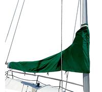 SavvyCraft Waterproof Mainsail Boom Cover, Heavy Duty 600D Sailboat Mainsail Cover UV Protection Weather-Resistant, Boom Length 11'-12' Green