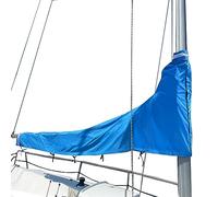 SavvyCraft Waterproof Mainsail Boom Cover, Heavy Duty 600D Sailboat Mainsail Cover UV Protection Weather-Resistant, Boom Length 11'-12' Blue