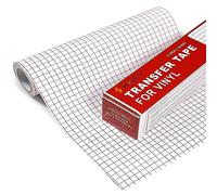 SAVY PRO Transfer Tape for Vinyl - 12'' x 15 FT Clear Cricut Transfer Tape with Red Grid Alignment - Medium Tack Vinyl Transfer Paper - Transfer Tape for Vinyl Cricut, Decals, Stickers, Signs, White