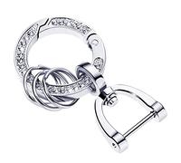 Savzokiw Crystal Car Key Chain For Ladies Women Key Fob, Key Chain Ring Strap, Silver, Medium