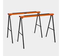 VonHaus Saw Horse Pair - Saw Horses Twin Pack with 200kg Weight Capacity - Log Workbench, Lightweight with Carry Handle and Non-Slip Work Surface - Portable Cutting Horse for Cutting Logs