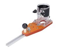 Saw Plate Rip Guide System, Circular Saw Guide Plate for Slotting and Chamfering, Router - Compatible Cutting Accessory Kit with Short Rail, Twist Drill Bit and Screws