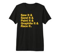 Saw & Sand & Paint Funny Pinewood Derby Typography Cub Scout Premium T-Shirt