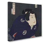 Sawamura Tossho A Samurai Turned Outlaw by Toyohara Kunichika Asian Japanese Canvas Wall Art Print Ready to Hang, Framed Picture for Living Room Bedroom Home Office Décor, 14x14 Inch (35x35 cm)