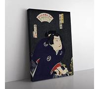 Sawamura Tossho A Samurai Turned Outlaw By Toyohara Kunichika Asian Japanese Canvas Wall Art Print Ready to Hang, Framed Picture for Living Room Bedroom Home Office Décor, 60x40 cm (24x16 Inch)